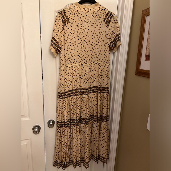 Free People Cream Maxi Dress with Olive Border Print - Picture 7 of 9